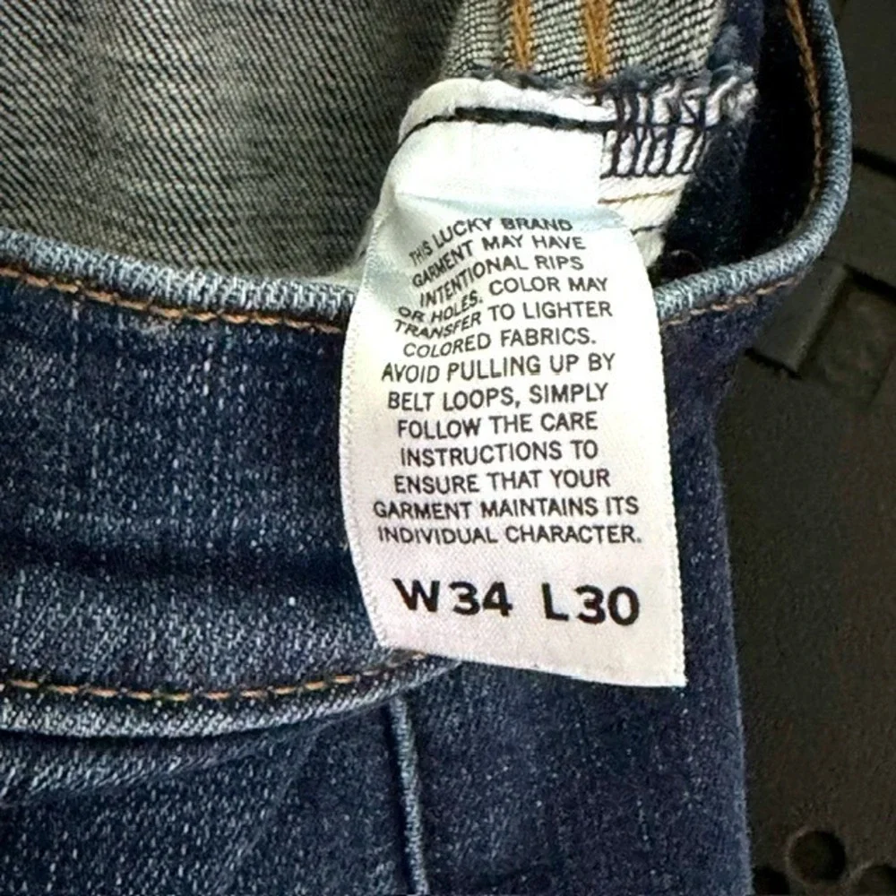 Lucky Brand 223 Straight Leg Dark Wash Blue Denim Jeans‎ Mens 34x28 Actual